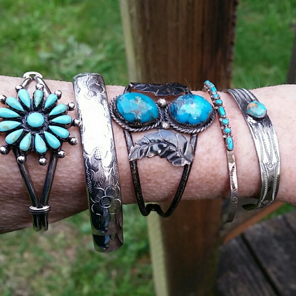 ALL SOLD Turquoise Sterling Silver Bracelets - Picture 2 of 8